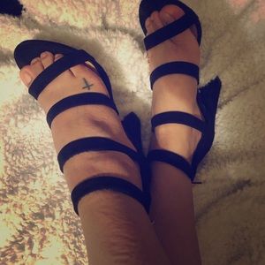 Bamboo Strappy Chunky heel